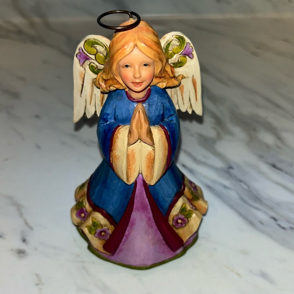 Jim Shore Smile And Pray to start the day Angel figurin